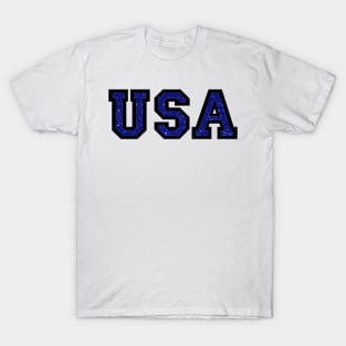 USA Blue Glitter T-Shirt